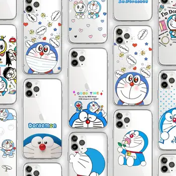 Doraemon bonito dos desenhos animados robô de luxo Caso de Telefone Transparente macio Para o iphone 5 de 5 anos 5c se 6 6 7 8 11 12 plus mini x xr xs pro max.