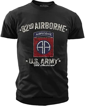 Homens T-shirt de Tinta Preta 82nd Airborne Retro Curto (ColorBrown) funny t-shirt novidade tshirt mulheres