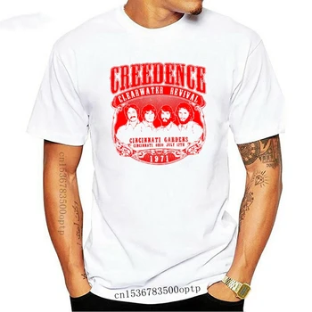 Mens Retro Creedence Clearwater Revival 1971 Rocha Cinza Ccr Banda Camisa De Novo 2019 Hip Hop Homens Da Moda De T-Shirts