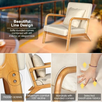 Nordic Sofá Cadeira, Lendo Poltrona Moderna poltrona para Sala Meados do Século Cadeira de Varanda de Lazer Cadeira de Mobiliário de Quarto