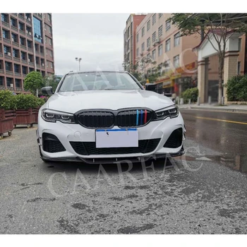Seca Fibra de Carbono Frente Lábio Avental Spoiler Para BMW Série 3 G20 325i 2019 2020 Cabeça pára-choques de Extensão Protetor de Queixo Estilo Carro