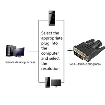 Virtual VGA Adaptador de vídeo DVI EDID Dummy Plug Emulador Conector 1920x1080P LFX-ING