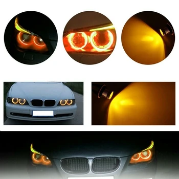 8000K LED Âmbar Anjo Olho Marcador Halo de Luz de Lâmpadas Lâmpadas para BMW E39 E53 E60 E63 E64 E66 E87 5 6 7 X3 X5 [Pack de 2 Pcs]