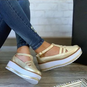 As mulheres sapatos de Verão Vulcanizada sapatos de Cor Sólida, de Espessura Inferior de Mulheres Sandálias da Moda de Borla Estilo Casual Sapatos femininos