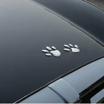 ONEWELL 2019 2Pcs/Set Adesivo de Carro Design Legal Pata 3D Animal, Cão, Gato Urso Pé Impressões Pegada Decalque Carro Adesivos Acessórios
