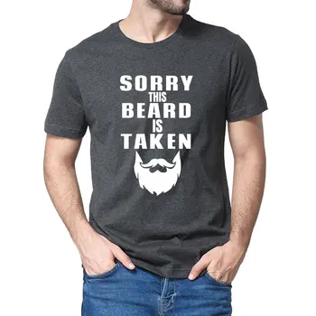 Unisex Algodão Desculpe, Este Barba É Tomado Funny Valentine Presente Para Ele Barbudo Namorado de Verão dos Homens T-Shirt das Mulheres Macio Tee